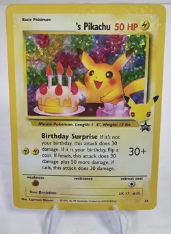Pokemon Birthday Pikachu 24/53 Celebrations: Classic Collection Pokemon Card TCG - Image 1