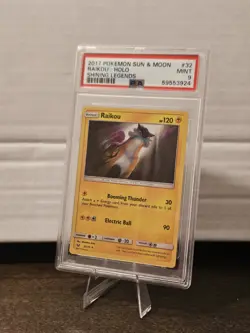 Pokemon Raikou Sun & Moon Shining Legends 2017 Holo 32/73 PSA 9 Mint - Image 1