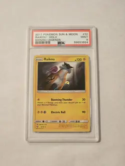Pokemon Raikou Sun & Moon Shining Legends 2017 Holo 32/73 PSA 9 Mint - Image 2
