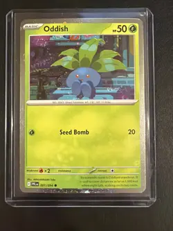 Oddish With SWIRL 001/094 Cosmos Holo Promo, Phantasmal Flames, Pokemon TCG NM - Image 1