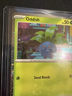 Oddish With SWIRL 001/094 Cosmos Holo Promo, Phantasmal Flames, Pokemon TCG NM - Image 3