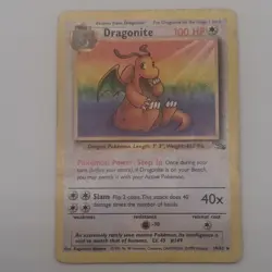 Dragonite 19/62 Fossil Rare non holo Unlimited Pokemon TCG English 100 HP - Image 1