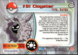 Cloyster #91 2000 Topps Pokemon Series 2 Foil Blue Logo - Image 2