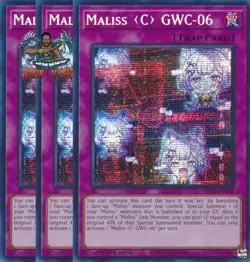 Yugioh! 3x Maliss C GWC-06 MP25-EN128 Prismatic Secret Rare 1st Ed NM - Image 1