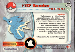 Seadra #117 2000 Topps Pokemon Series 2 Blue Logo - Image 2