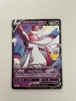 Pokemon TCG Dark Sylveon v SWSH134 25 Anniversary, Ships In Sleeve And Toploader - Image 1