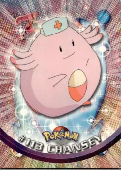 Chansey #113 2000 Topps Pokemon Series 2 Blue Logo - Image 1