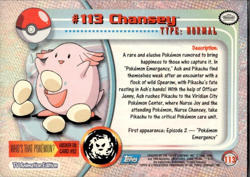 Chansey #113 2000 Topps Pokemon Series 2 Blue Logo - Image 2