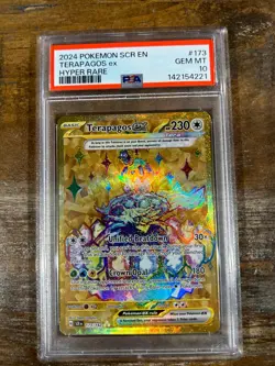 POKEMON 2024 Stellar Crown Hyper Rare TERAPAGOS EX #173 PSA 10 Gem Mint RARE - Image 1