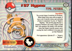Hypno #97 2000 Topps Pokemon Series 2 Blue Logo - Image 2