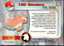 Slowbro #80 2000 Topps Pokemon Series 2 Foil Blue Logo - Image 2