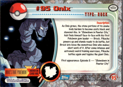 Onix #95 2000 Topps Pokemon Series 2 Blue Logo - Image 2