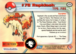 Rapidash #78 2000 Topps Pokemon Series 2 Foil - Image 2