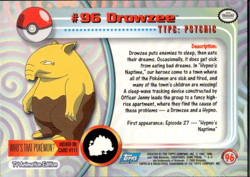Drowzee #96 2000 Topps Series 2 Foil Blue Logo Pokemon - Image 2
