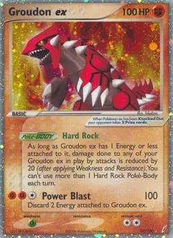 Pokemon Crystal Guardians Groudon ex 93/100 HEAVILY PLAYED HP - Image 1