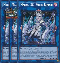 Yugioh! 3x Maliss Q WhiteBinder MP25-EN126 Prismatic Secret Rare 1st Ed NM - Image 1