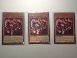 Yu-Gi-Oh! Red Lotus King, Flame Crime MZMU-EN077 1st Ed Ultra Rare (Set Of 3) - Image 1