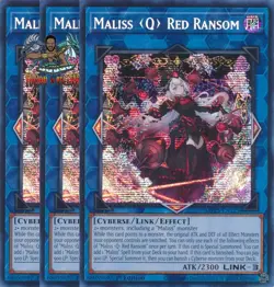 Yugioh! 3x Maliss Q Red Ransom MP25-EN125 Prismatic Secret Rare 1st Ed NM - Image 1