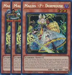 Yugioh! 3x Maliss P Dormouse MP25-EN124 Prismatic Secret Rare 1st Ed NM - Image 1