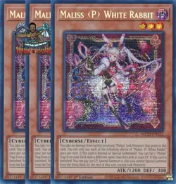 Yugioh! 3x Maliss P White Rabbit MP25-EN122 Prismatic Secret Rare 1st Ed NM - Image 1