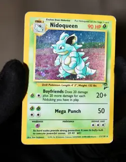 Nidoqueen 12/130 HP/DMG Holo Rare WoTC Base Set 2 Pokemon TCG - Image 1