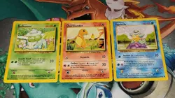 1999 Pokemon Base Set Bulbasaur 44/102, Squirtle 63/102, Charmander 46/102 LP - Image 1