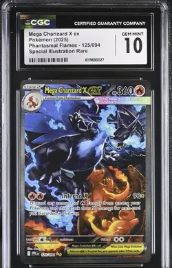 Pokemon Phantasmal flames Mega Charizard X ex SIR 125/094 CGC 10! - Image 1