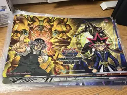 Yugioh Konami Official Playmat NAWCQ Win-A-Mat Grandpa Solomon Muto VS Yugi Muto - Image 1