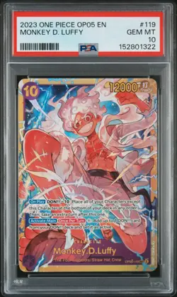 2021 One Piece OP05 MONKEY D. LUFFY Secret Rare PSA 10 #119 - Image 1