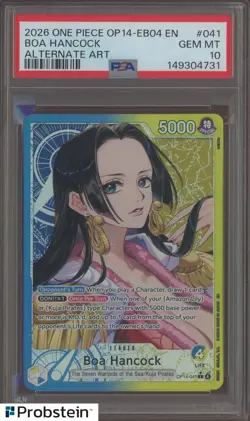 2026 One Piece OP14-EB04 En #041 Boa Hancock Alternate Art PSA 10 GEM MINT - Image 1