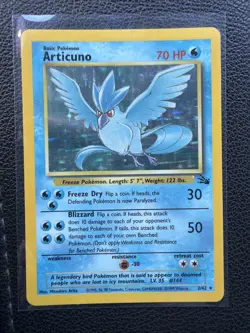 Pokemon TCG Articuno 2/62 Fossil Holographic Rare Card LP Unlimited - Image 1