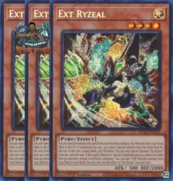 Yugioh! 3x Ext Ryzeal MP25-EN120 Prismatic Secret Rare 1st Ed NM - Image 1