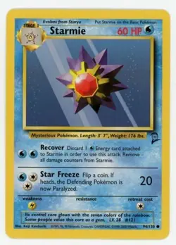 Starmie 94/130 Base Set 2 | Pokemon Card LP- EXC BUY 2 CARDS GET 1 FREE!!! - Image 1