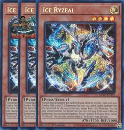 Yugioh! 3x Ice Ryzeal MP25-EN119 Prismatic Secret Rare 1st Ed NM - Image 1