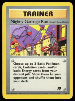 NIGHTLY GARBAGE RUN 77/82 UNCOMMON TEAM ROCKET POKEMON MP - Image 1