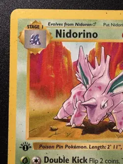 1st Edition Shadowless Nidorino 37/102 Base Set Pokemon Card Rare HP - Image 3