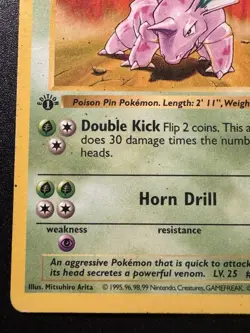 1st Edition Shadowless Nidorino 37/102 Base Set Pokemon Card Rare HP - Image 5