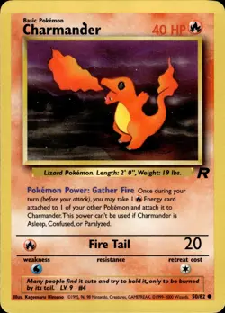 Pokemon TCG Card WOTC Vintage Wizards Charmander Team Rocket 50/82 - Image 1