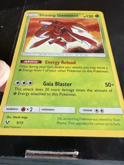 Pokemon Shining Genesect Holo Shiny Holo Rare Shining Legends 9/73 (MP) - Image 4