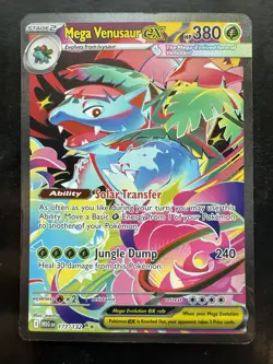 Pokemon Mega Venusaur ex 177/132 Me01: Mega Evolution Holo (HP/Damaged) - Image 1