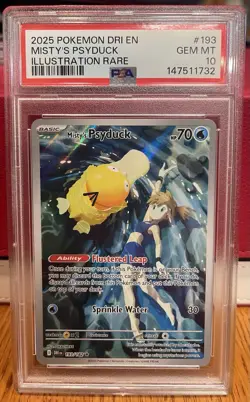 2025 POKEMON DRI EN-DESTINED RIVALS ILLUSTRATION RARE MISTY'S PSYDUCK PSA 10 - Image 1