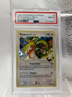 Pokemon Rayquaza C Platinum Cracked Ice Holo Rare #8/147 PSA 8 2009 LOW POP 19 - Image 1