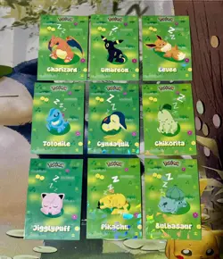 Full Sleeping Pikachu/Charizard Pokemon Attack 2 Card Database 9 Card Set - Image 1
