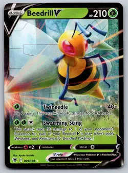 BEEDRILL V 001/189 Ultra Rare - Astral Radiance Pokemon TCG - Image 1