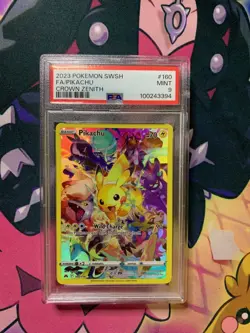 2023 Pokemon TCG Crown Zenith Pikachu #160/159 Full Art Secret Rare PSA 9 - Image 1