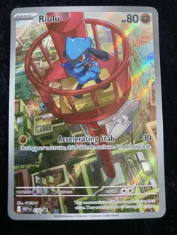 Pokemon TCG Riolu 010 Me Mega Evolution Promo Full Art Holo English - Image 1