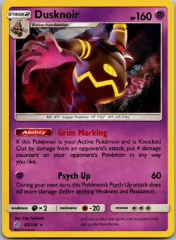 Dusknoir 85/236 Holo Rare Cosmic Eclipse Pokemon Near Mint - Image 1