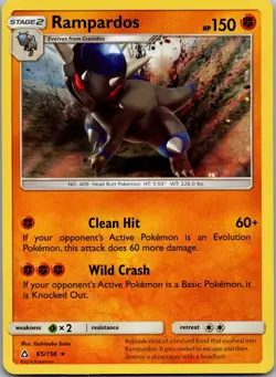 Rampardos 65/156 Holo Rare Ultra Prism Pokemon Near Mint - Image 1