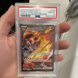 Pokemon Team Rocket's Moltres ex 229/182 Destined Rivals Holo PSA 10 - Image 1