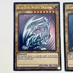 Lot of 3 Blue-Eyes White Dragon CT13-EN008 Ultra Rare Holographic Yugioh Card - Image 3